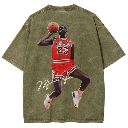 Unisex Fit Washed T-Shirt KOBE AND JORDAN 10.24