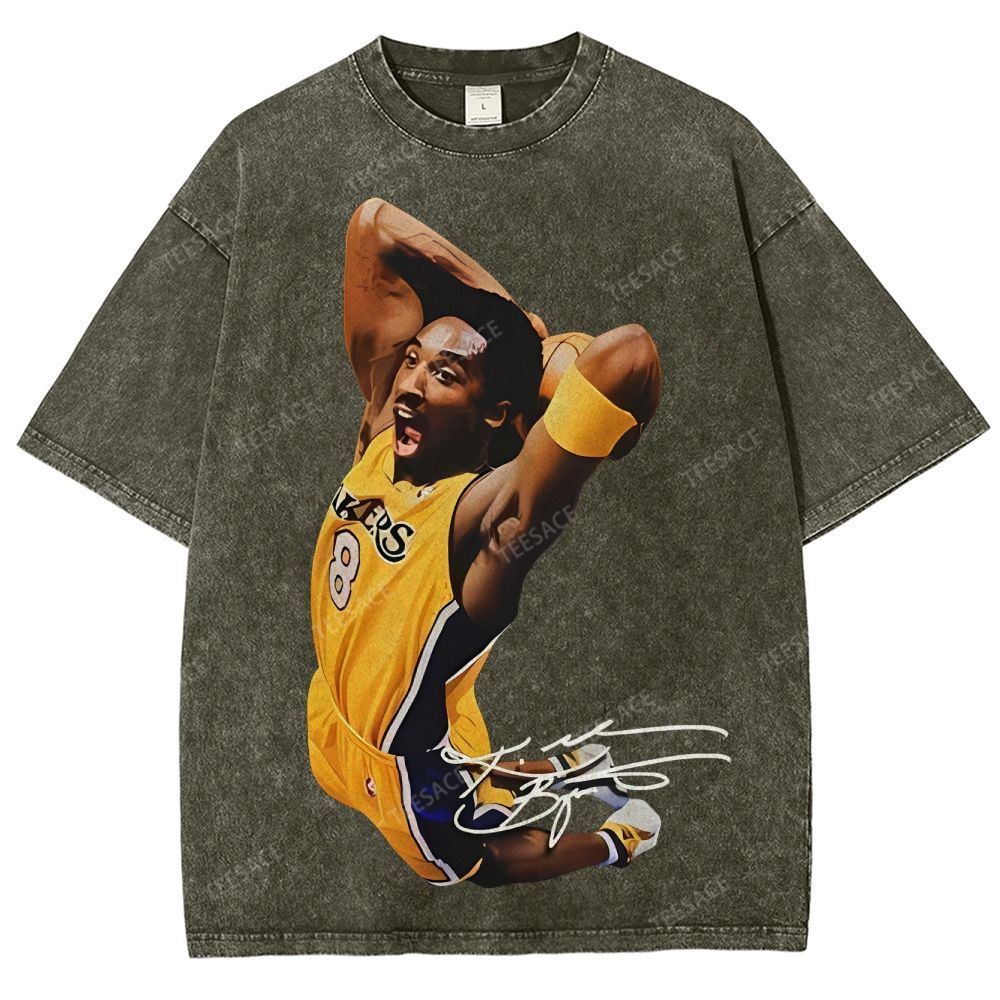 Unisex Fit Washed T-Shirt KOBE AND JORDAN 10.24