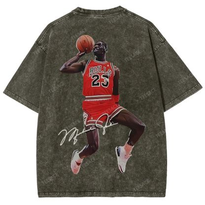 Unisex Fit Washed T-Shirt KOBE AND JORDAN 10.24