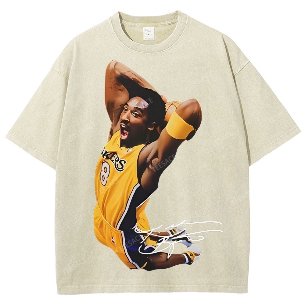 Unisex Fit Washed T-Shirt KOBE AND JORDAN 10.24