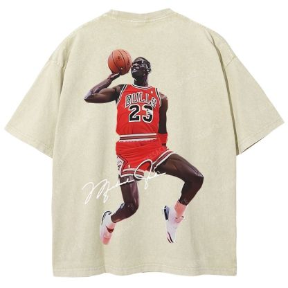 Unisex Fit Washed T-Shirt KOBE AND JORDAN 10.24