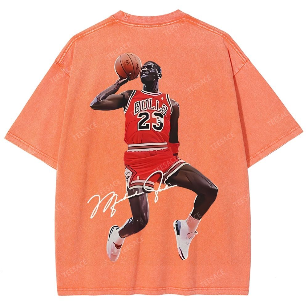 Unisex Fit Washed T-Shirt KOBE AND JORDAN 10.24