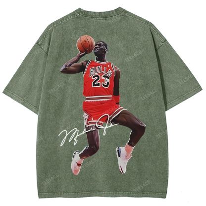 Unisex Fit Washed T-Shirt KOBE AND JORDAN 10.24