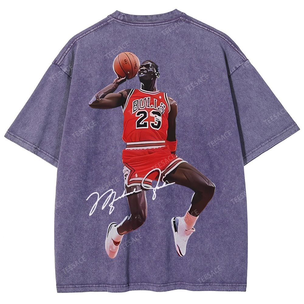 Unisex Fit Washed T-Shirt KOBE AND JORDAN 10.24