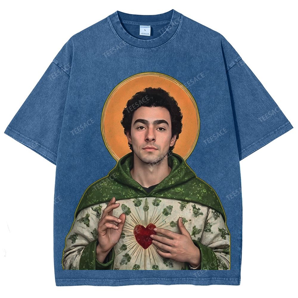 Vintage Style Unisex-Adult Oversized Washed Cotton T-Shirt Graphic TEE