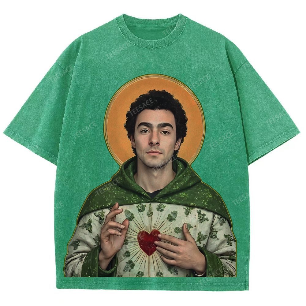 Vintage Style Unisex-Adult Oversized Washed Cotton T-Shirt Graphic TEE
