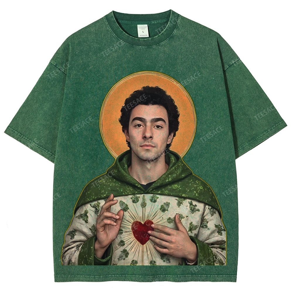 Vintage Style Unisex-Adult Oversized Washed Cotton T-Shirt Graphic TEE