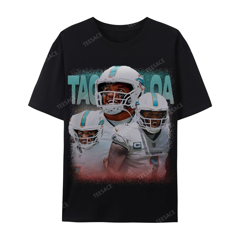 Vintage Style Unisex-Adult Cotton T-Shirt Graphic Miami Dolphins TEE