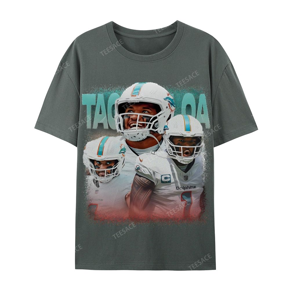 Vintage Style Unisex-Adult Cotton T-Shirt Graphic Miami Dolphins TEE
