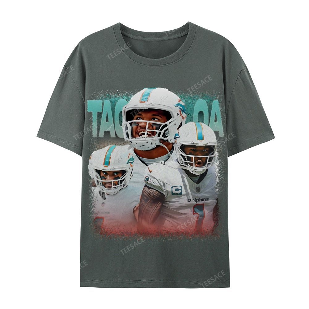 Vintage Style Unisex-Adult Cotton T-Shirt Graphic Miami Dolphins TEE