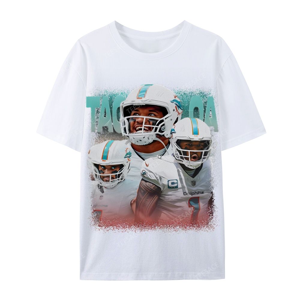 Vintage Style Unisex-Adult Cotton T-Shirt Graphic Miami Dolphins TEE