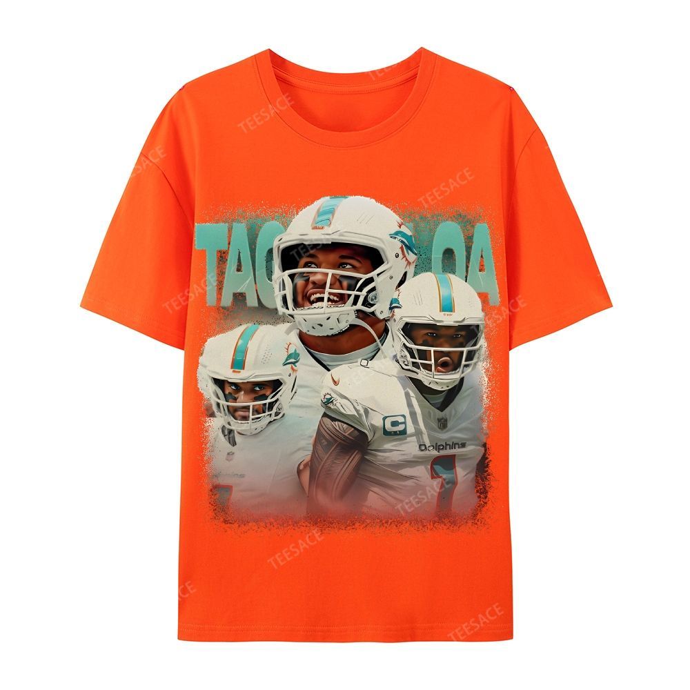 Vintage Style Unisex-Adult Cotton T-Shirt Graphic Miami Dolphins TEE
