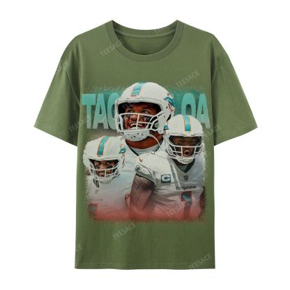 Vintage Style Unisex-Adult Cotton T-Shirt Graphic Miami Dolphins TEE