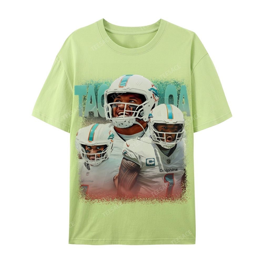 Vintage Style Unisex-Adult Cotton T-Shirt Graphic Miami Dolphins TEE
