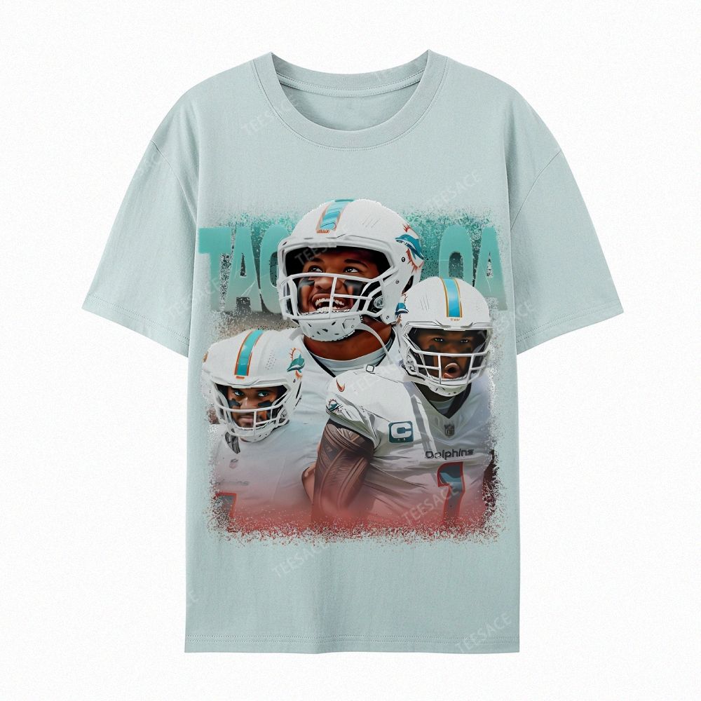 Vintage Style Unisex-Adult Cotton T-Shirt Graphic Miami Dolphins TEE