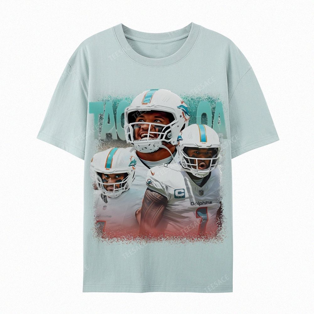 Vintage Style Unisex-Adult Cotton T-Shirt Graphic Miami Dolphins TEE