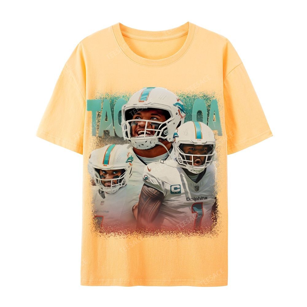 Vintage Style Unisex-Adult Cotton T-Shirt Graphic Miami Dolphins TEE