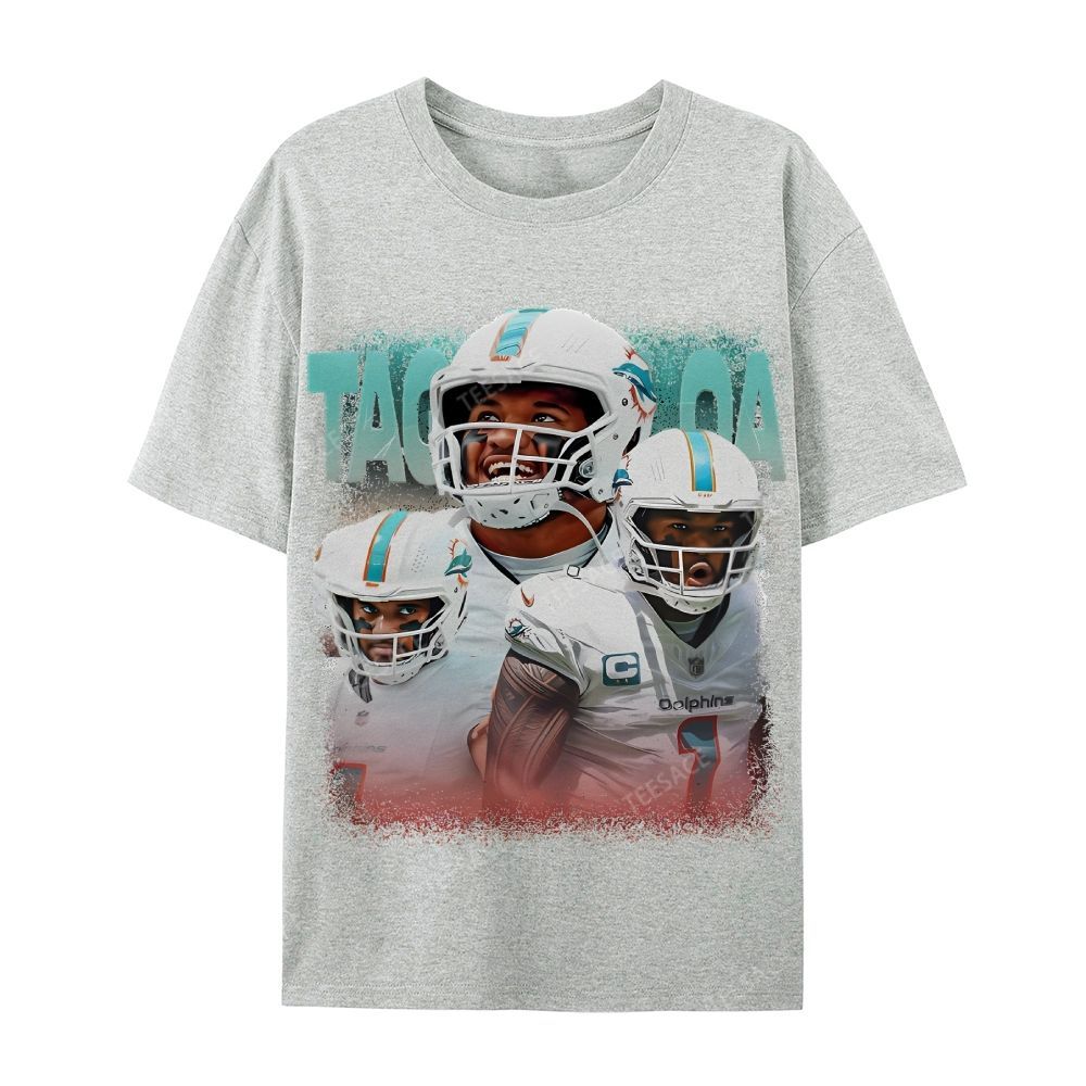 Vintage Style Unisex-Adult Cotton T-Shirt Graphic Miami Dolphins TEE