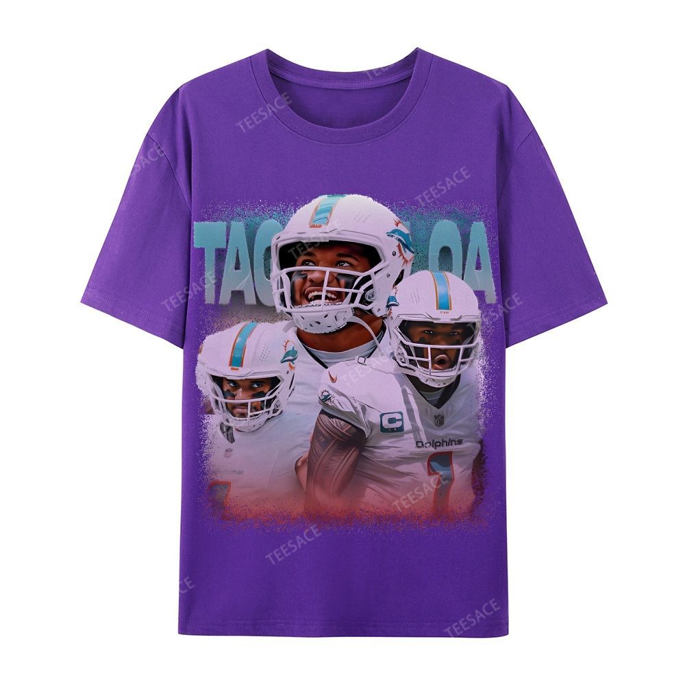 Vintage Style Unisex-Adult Cotton T-Shirt Graphic Miami Dolphins TEE