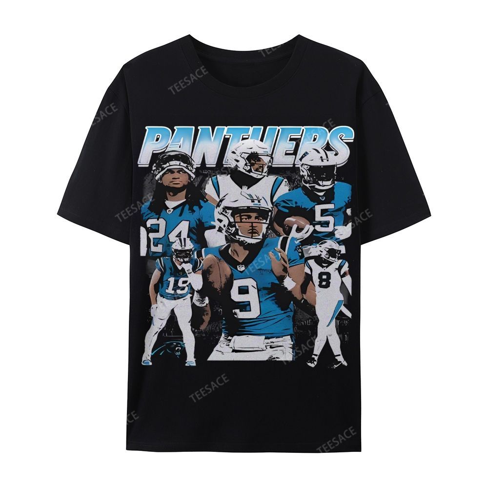 Vintage Style Casual Short Sleeve T-Shirt PANTHERS