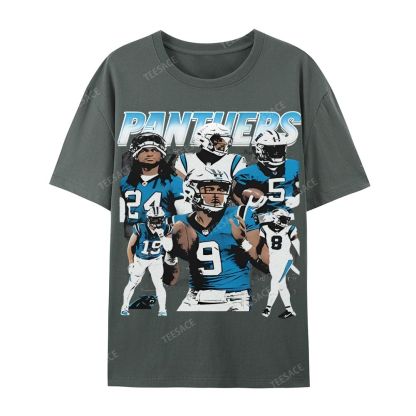 Vintage Style Casual Short Sleeve T-Shirt PANTHERS