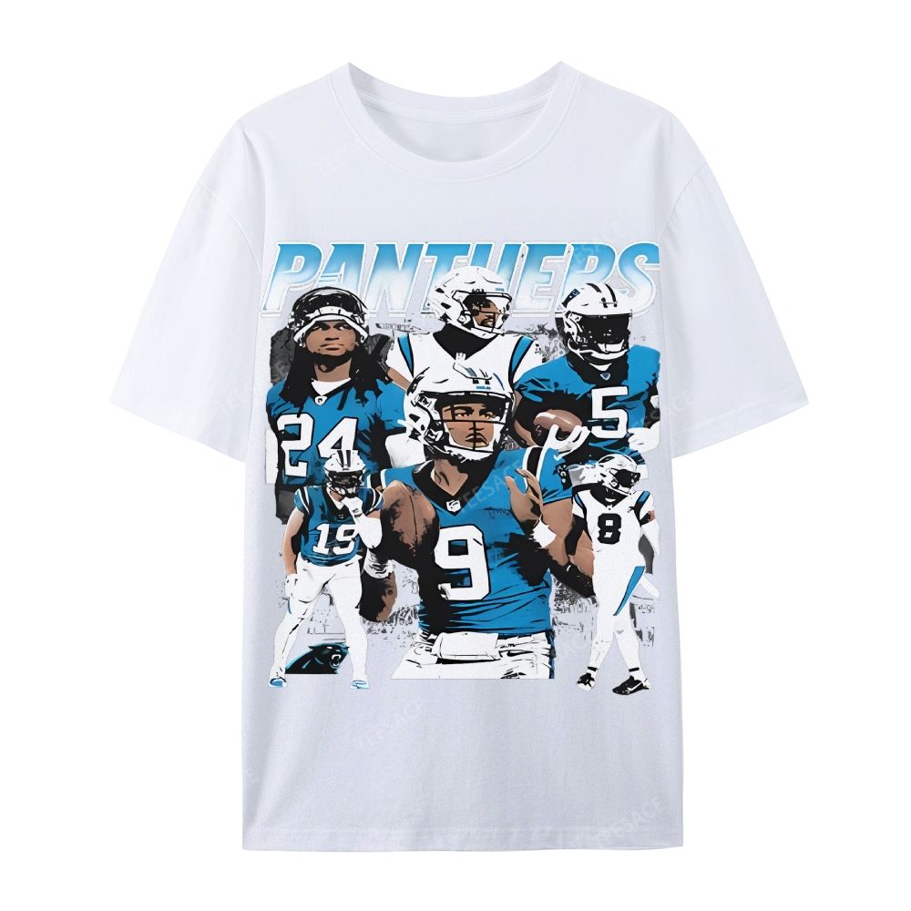 Vintage Style Casual Short Sleeve T-Shirt PANTHERS
