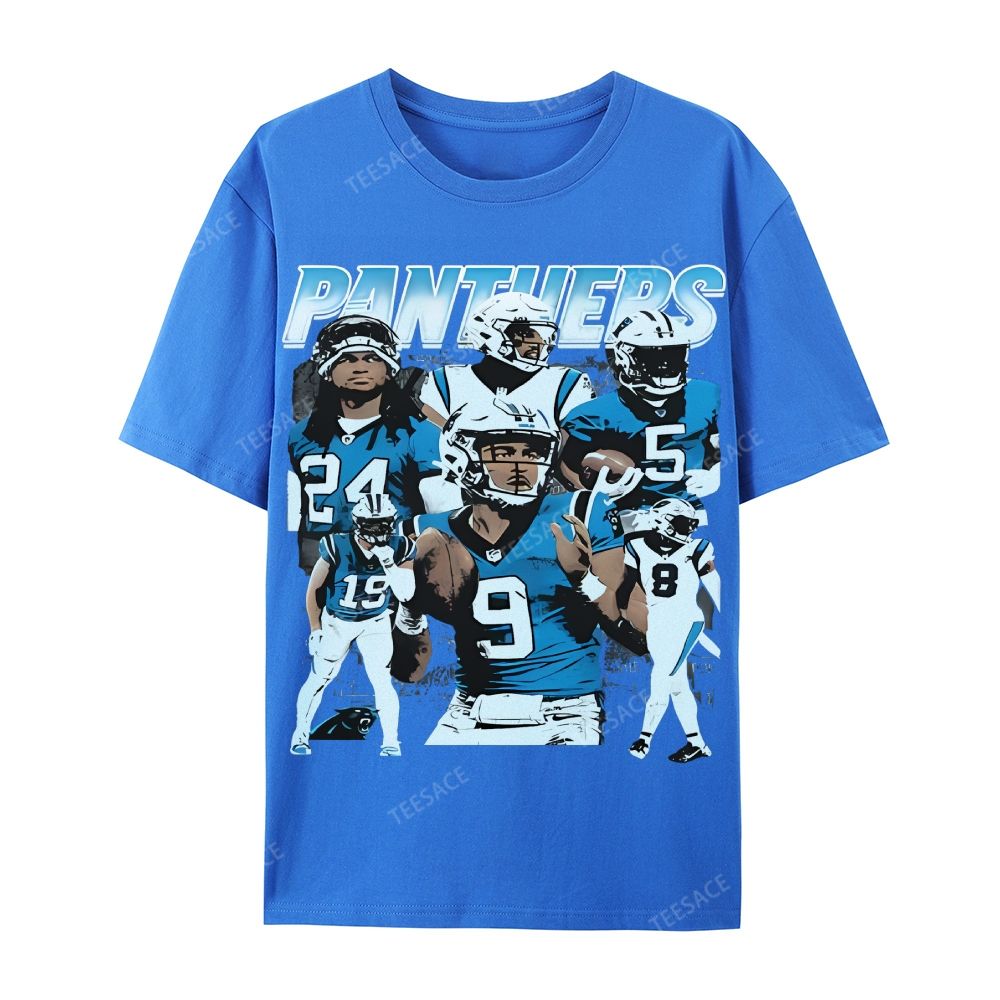 Vintage Style Casual Short Sleeve T-Shirt PANTHERS