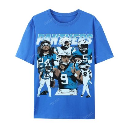 Vintage Style Casual Short Sleeve T-Shirt PANTHERS