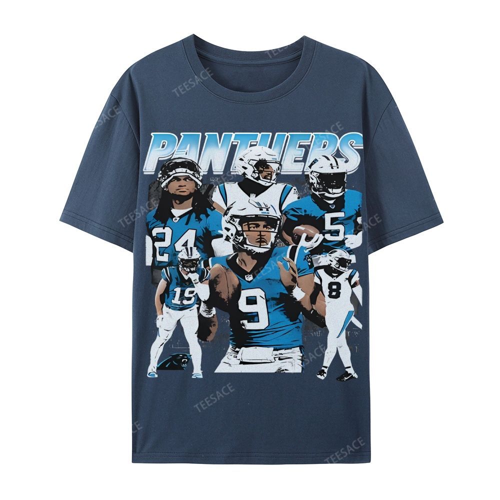 Vintage Style Casual Short Sleeve T-Shirt PANTHERS