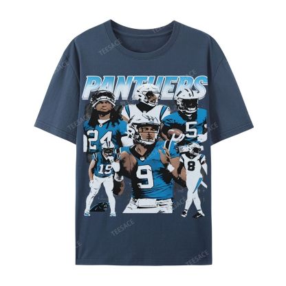 Vintage Style Casual Short Sleeve T-Shirt PANTHERS