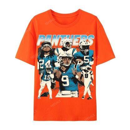 Vintage Style Casual Short Sleeve T-Shirt PANTHERS