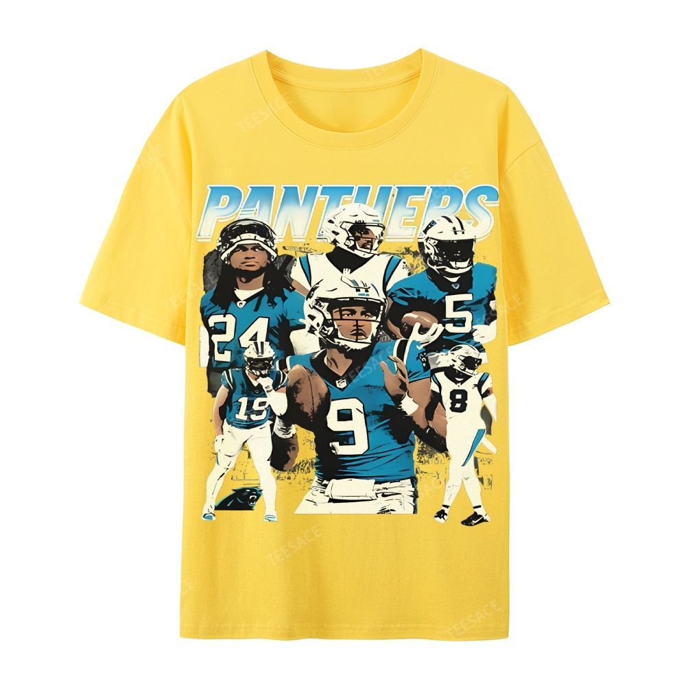 Vintage Style Casual Short Sleeve T-Shirt PANTHERS