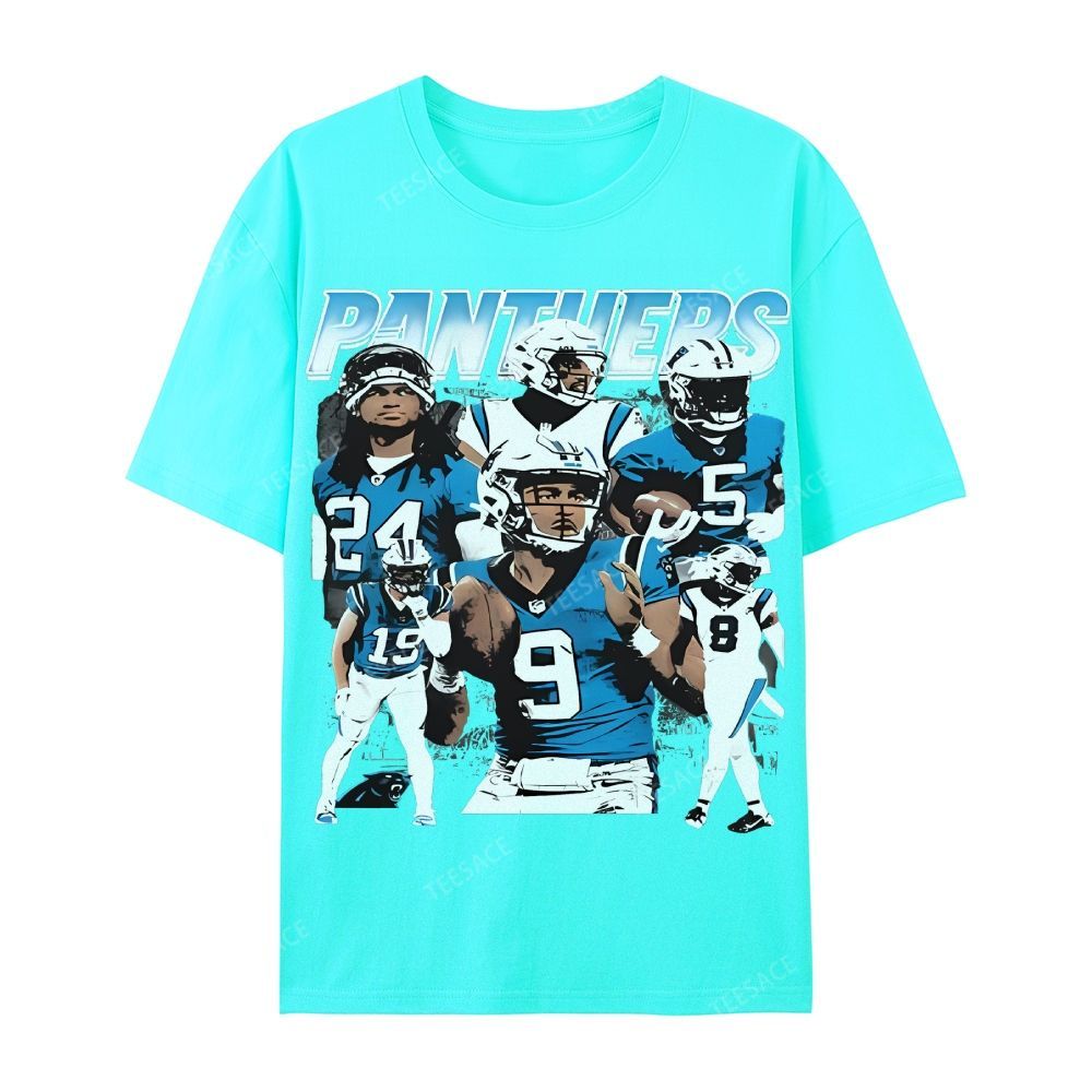 Vintage Style Casual Short Sleeve T-Shirt PANTHERS