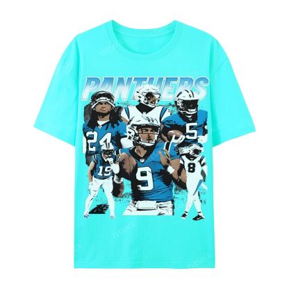 Vintage Style Casual Short Sleeve T-Shirt PANTHERS