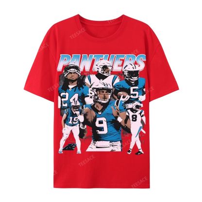 Vintage Style Casual Short Sleeve T-Shirt PANTHERS