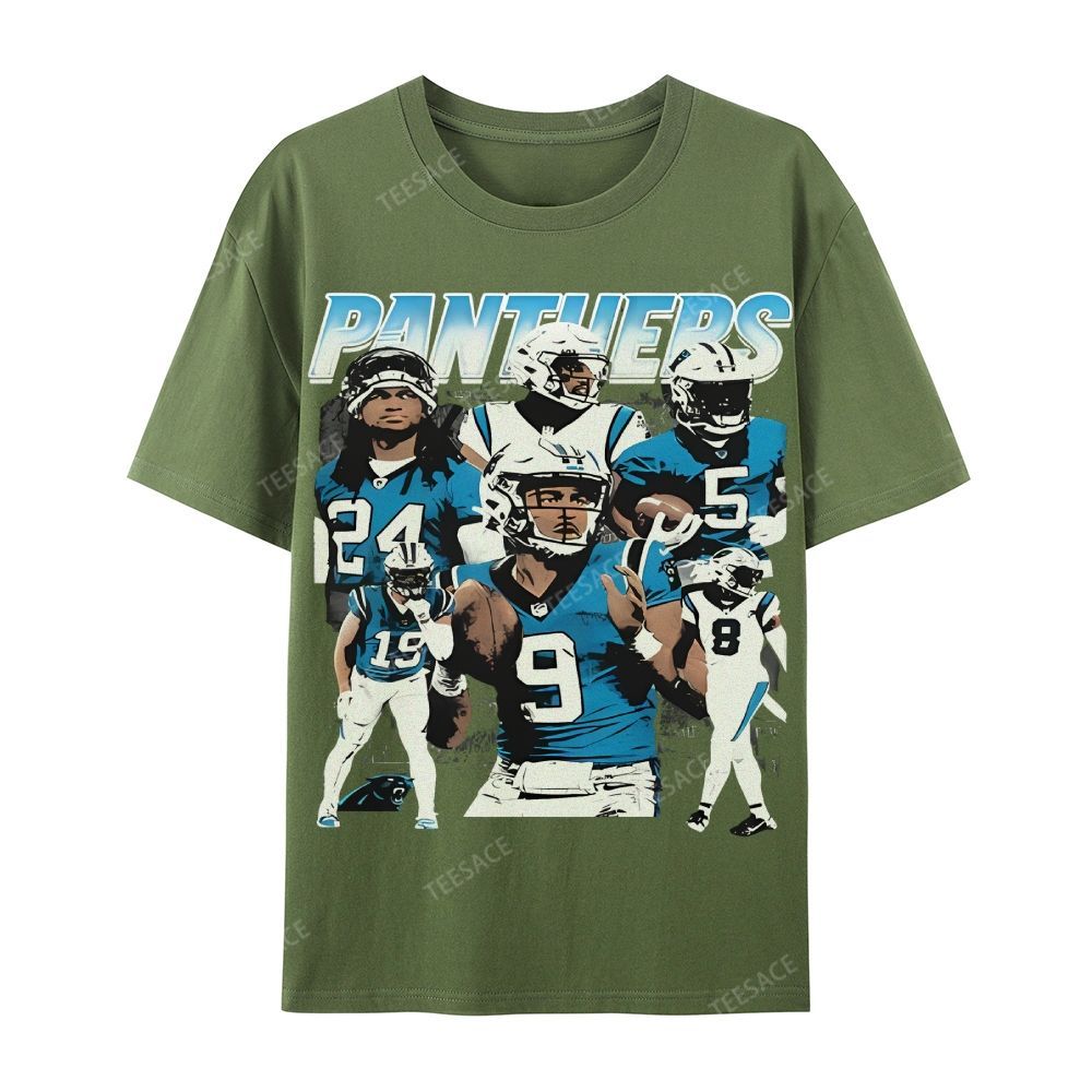 Vintage Style Casual Short Sleeve T-Shirt PANTHERS