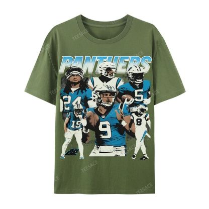 Vintage Style Casual Short Sleeve T-Shirt PANTHERS