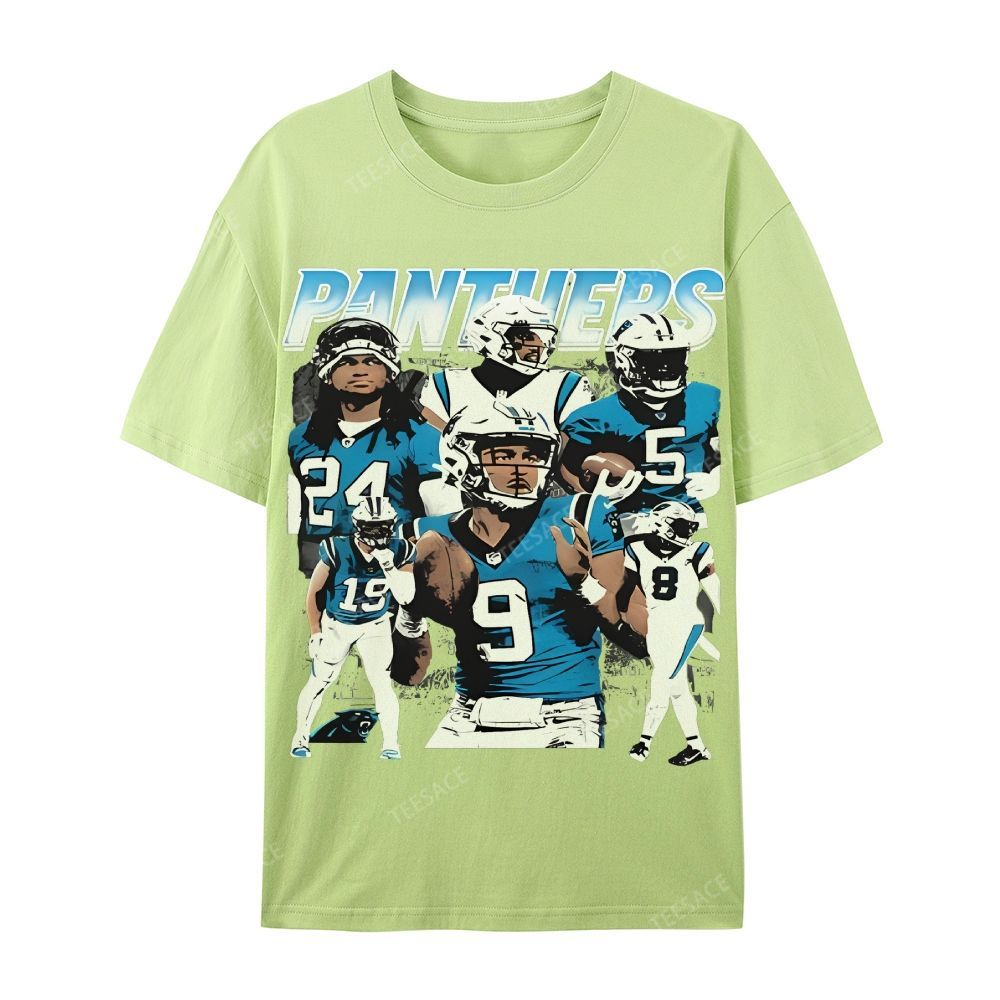 Vintage Style Casual Short Sleeve T-Shirt PANTHERS