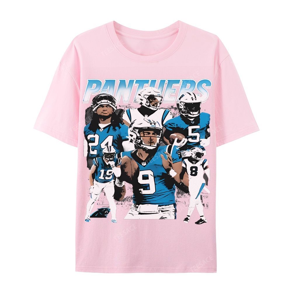 Vintage Style Casual Short Sleeve T-Shirt PANTHERS