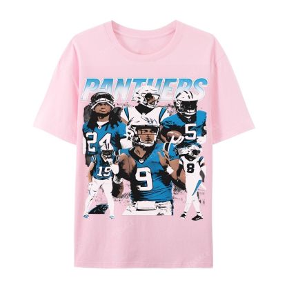 Vintage Style Casual Short Sleeve T-Shirt PANTHERS