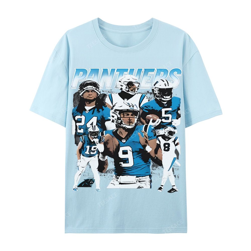 Vintage Style Casual Short Sleeve T-Shirt PANTHERS