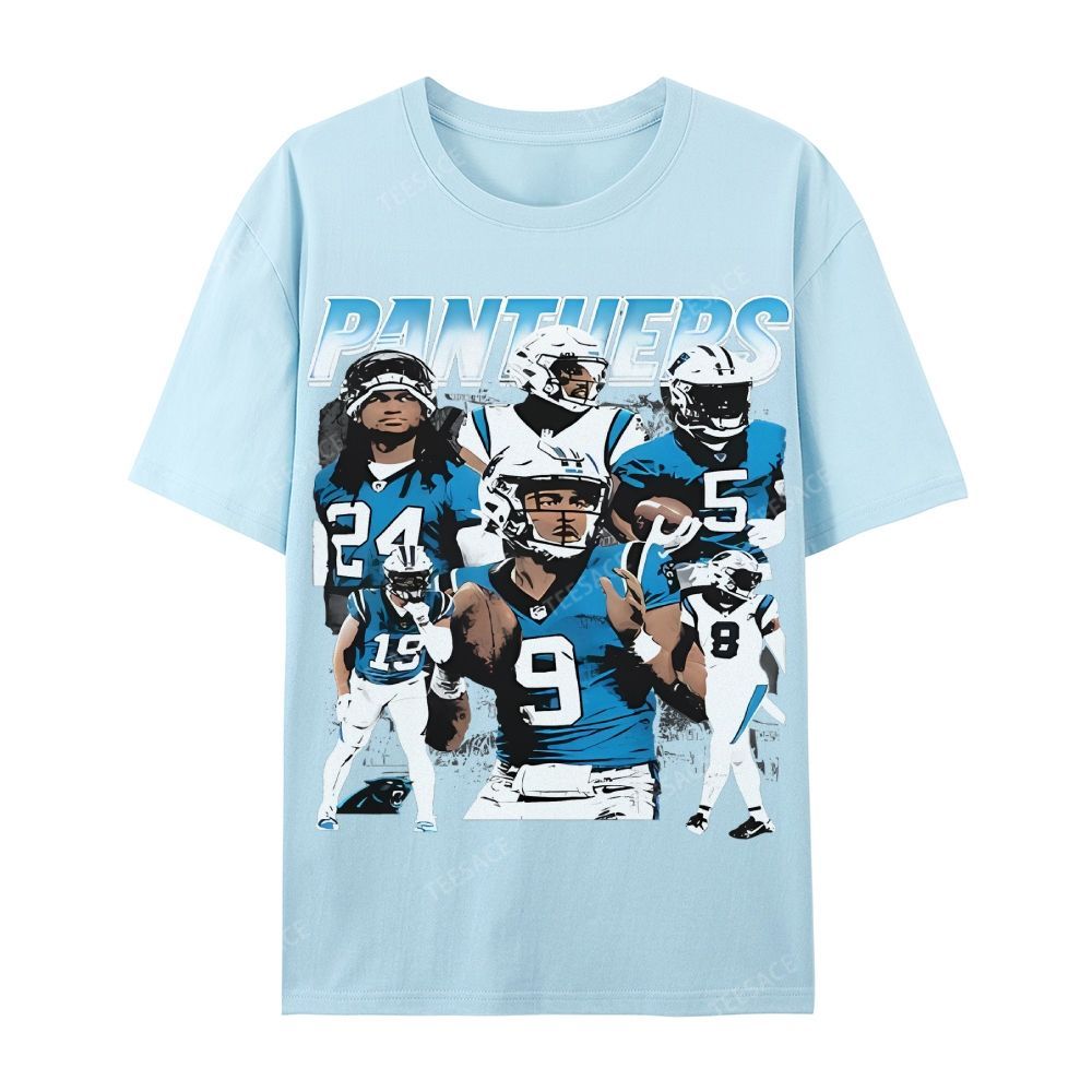 Vintage Style Casual Short Sleeve T-Shirt PANTHERS