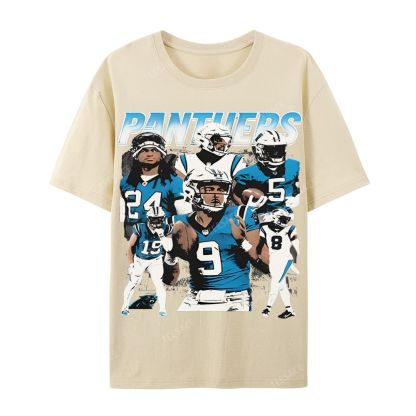 Vintage Style Casual Short Sleeve T-Shirt PANTHERS