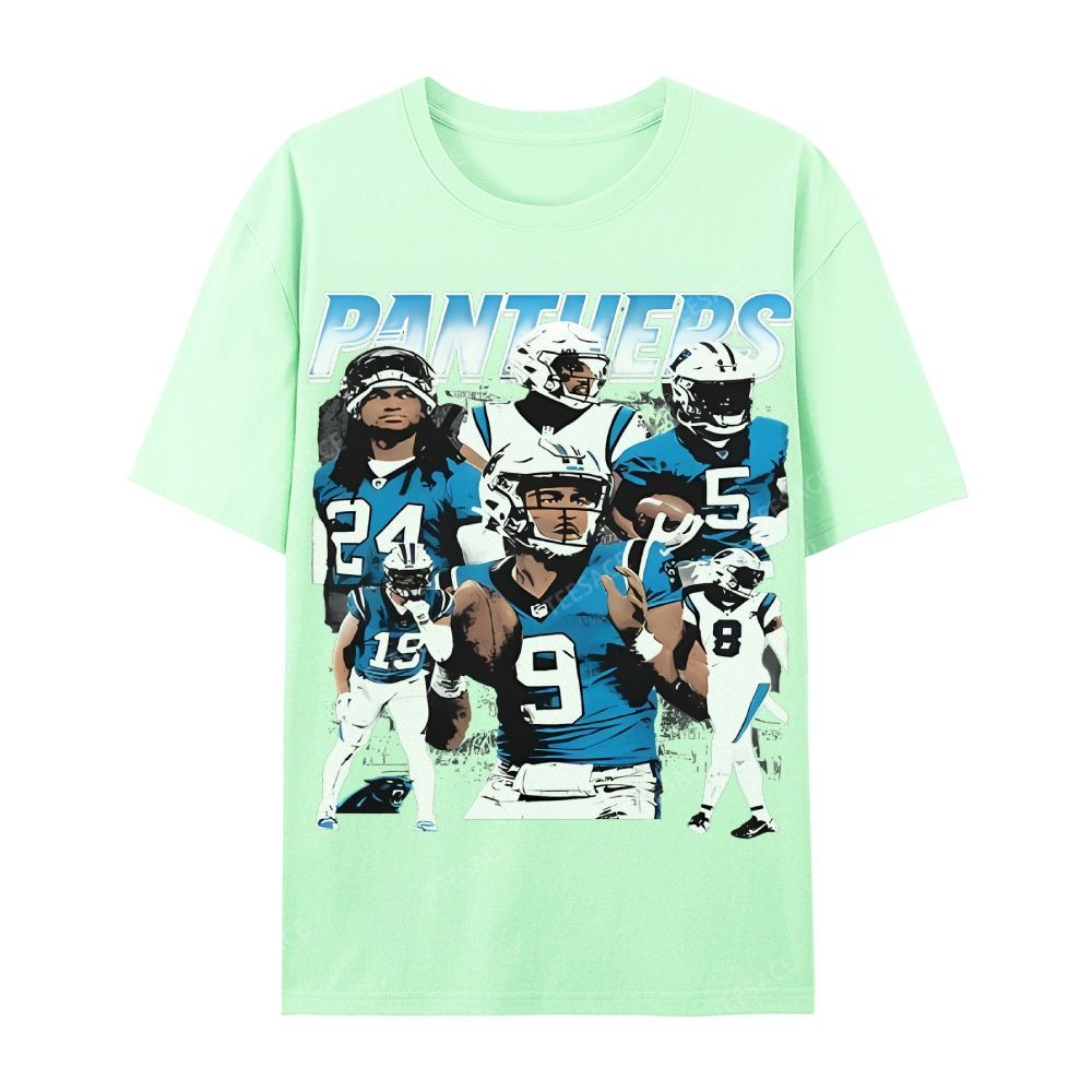Vintage Style Casual Short Sleeve T-Shirt PANTHERS