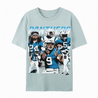 Vintage Style Casual Short Sleeve T-Shirt PANTHERS
