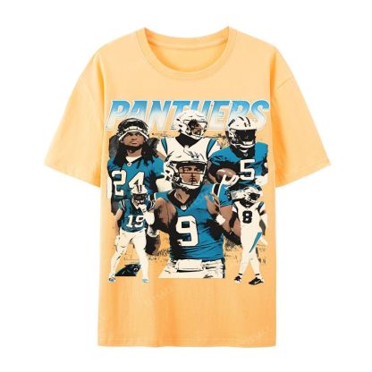 Vintage Style Casual Short Sleeve T-Shirt PANTHERS