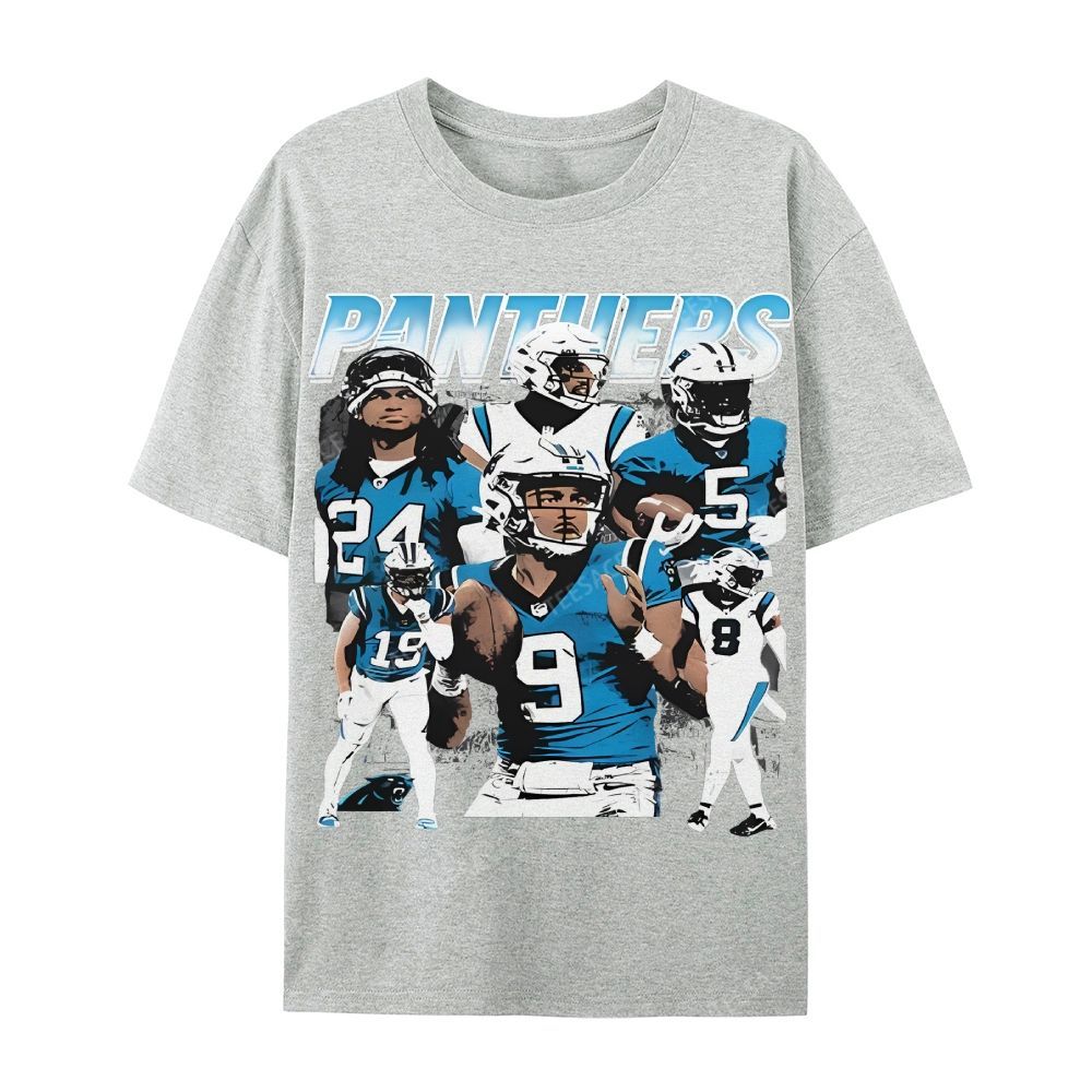 Vintage Style Casual Short Sleeve T-Shirt PANTHERS