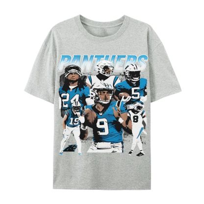 Vintage Style Casual Short Sleeve T-Shirt PANTHERS
