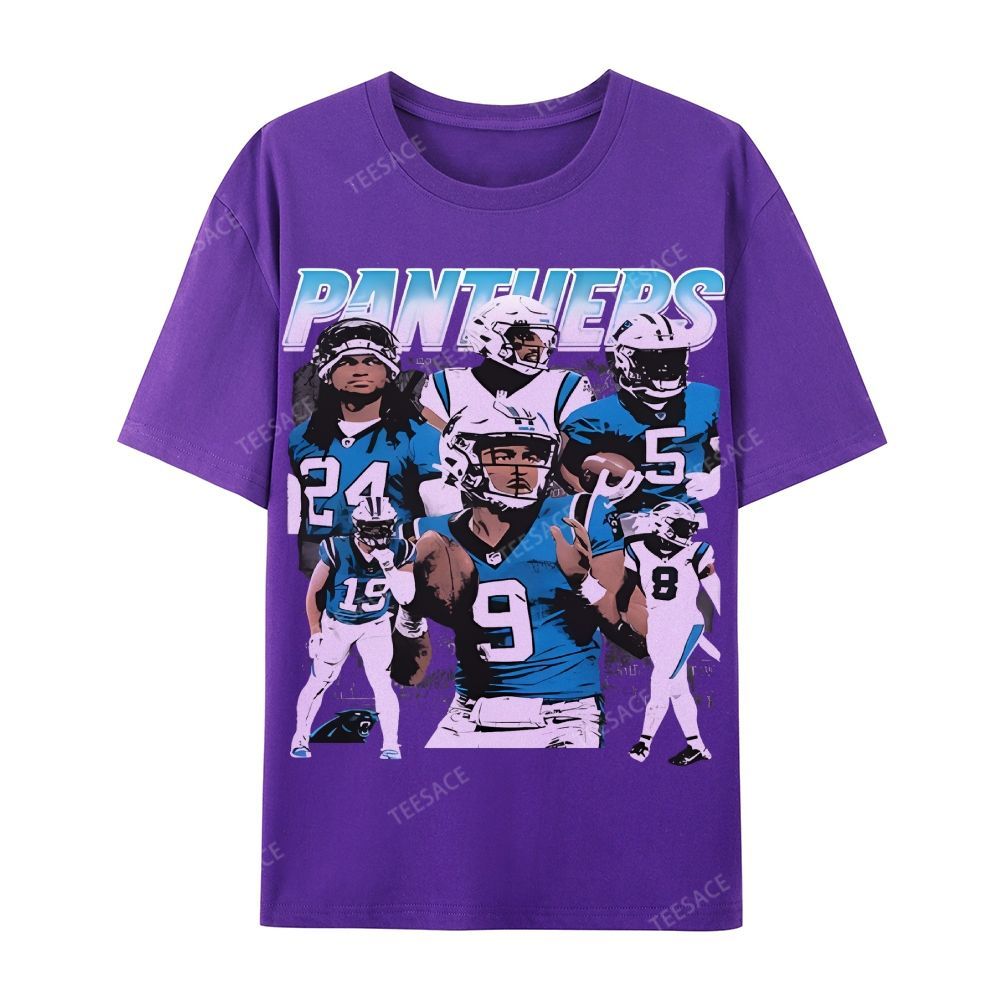 Vintage Style Casual Short Sleeve T-Shirt PANTHERS