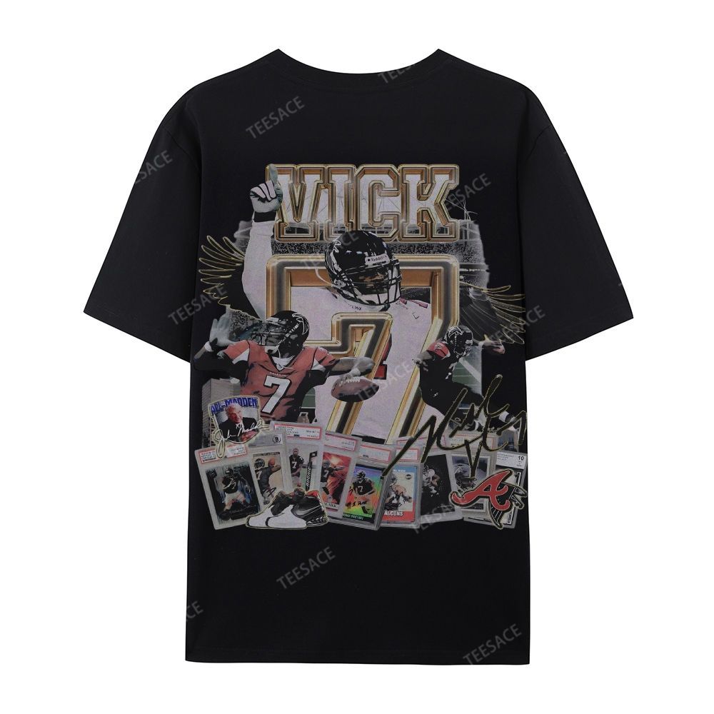 Casual Short Sleeve T-Shirt Mike Vick Falcons Tee